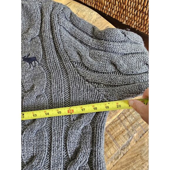 Abercrombie & Fitch Thick Cable-Knit Wool Blend Sweater Women's L Y2K Gray - Picture 8 of 11